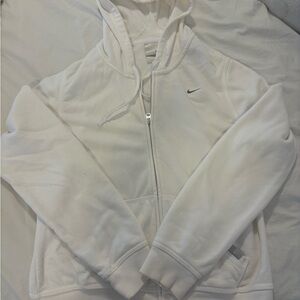 Nike Women's White Zip-Up Hoodie